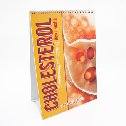 Cholesterol Flip Chart health education resource by Health Edco with six panels and presenter teaching notes, 43117