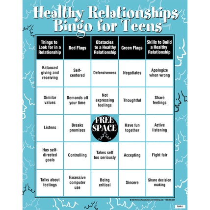 Healthy Relationships Bingo For Teens