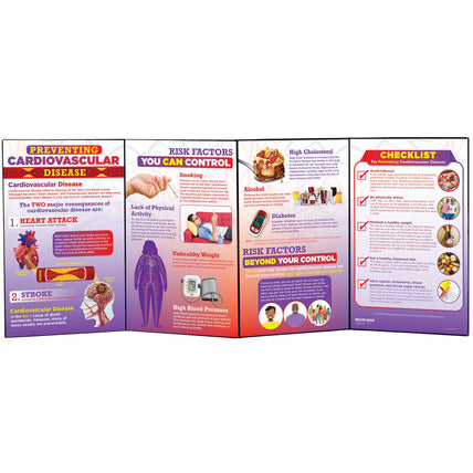 Preventing Cardiovascular Disease Folding Display, heart health education materials and teaching tools, Health Edco 79347