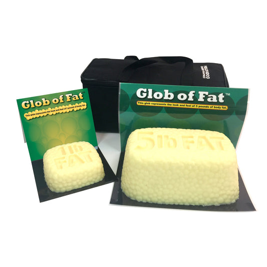 Globs of Fat Set, 1-pound and 5-pound by Health Edco for health education, realistic and squishy body fat models, 26031