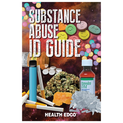 Substance Abuse ID Guide Booklet, cover of health education booklet to teach about substance abuse, Health Edco, 40022