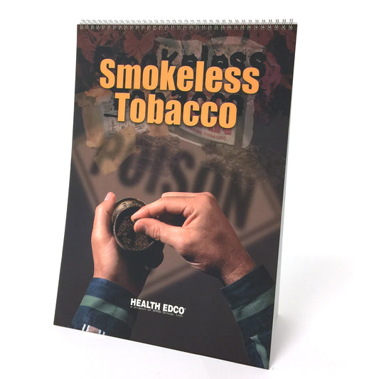 Smokeless Tobacco 6-panel spiral bound flip chart cover, hands  snuff tobacco products ghosted  POISON, Health Edco, 43163