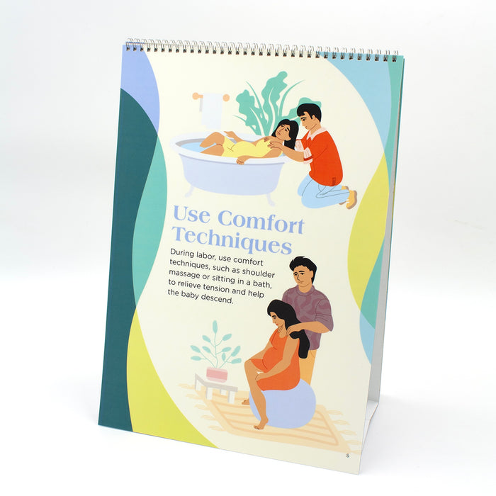 Comfort Positions for Labor & Birth Flip Chart, childbirth education materials and teaching tools, Childbirth Graphics, 43324