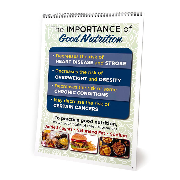 Nutrition Basics Flip Chart, health education nutrition teaching chart, panel on value of good nutrition, Health Edco, 43326