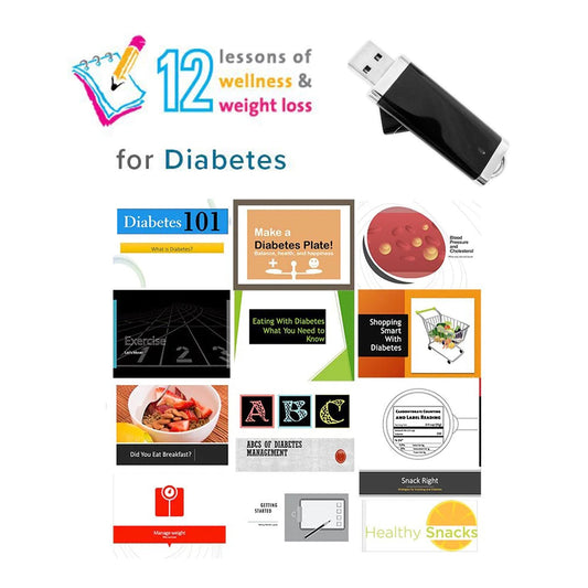 12 Lessons of Diabetes Program, USB flash drive of diabetes education materials, models,  teaching tools,Health Edco, 50331