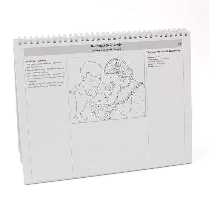 Childbearing: The Classic Series Desk Version Flip Chart, images of family chart teaching notes, Childbirth Graphics, 50702