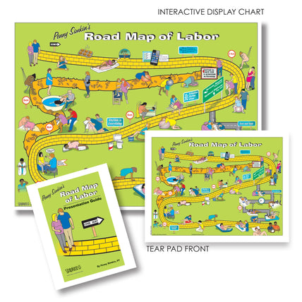Penny Simkin's Road Map of Labor Package, childbirth education chart, tear pad, and guide, Childbirth Graphics, 50760