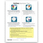 MyPlate Tear Pad for teaching nutrition and health education from Health Edco with eating tips for each food group, 52070