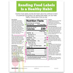 Reading Food Labels Tear Pad for health education to teach how to read the Nutrition Facts Label, English, Health Edco, 52085