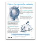 Round Ligament Pain Tear Pad by Childbirth Graphics, childbirth education handout for expectant mothers, Spanish side, 52754