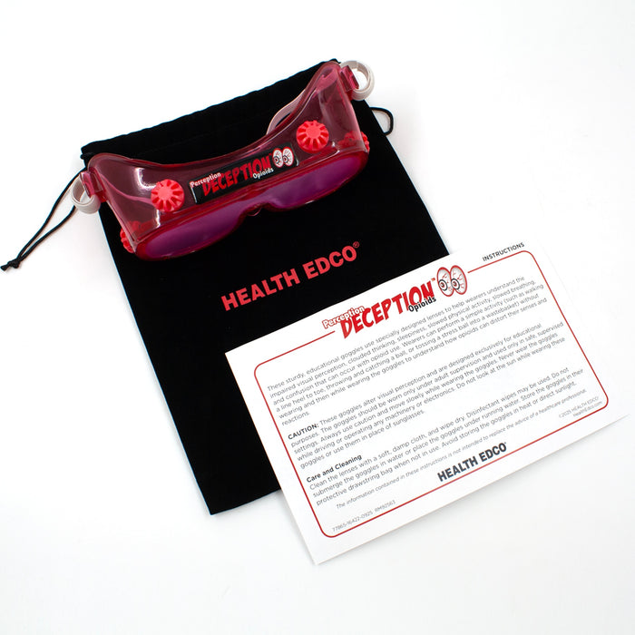 Opioids Perception Deception Goggles, Health Edco drug impairment simulation goggles with case and instructions, 77865