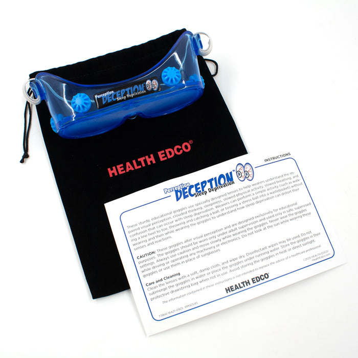 Sleep Deprivation Perception Deception Goggles, Health Edco health simulation goggles with bag and instructions, 77866