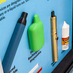 E-Cigarettes & Vaping: A Closer Look 3-D Display by Health Edco for health education with models of vaping devices, 78499