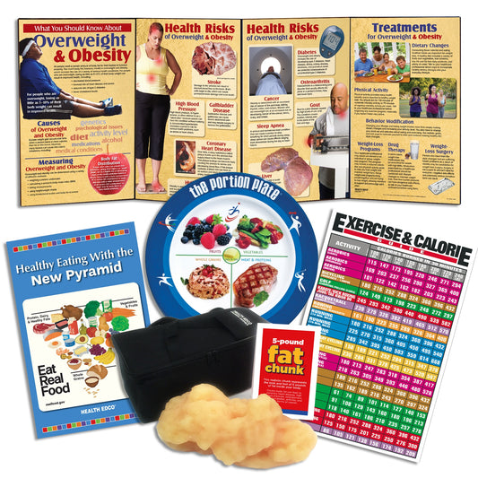Overweight & Obesity Teaching Set, five health education materials for nutrition and exercise education, Health Edco, 79100