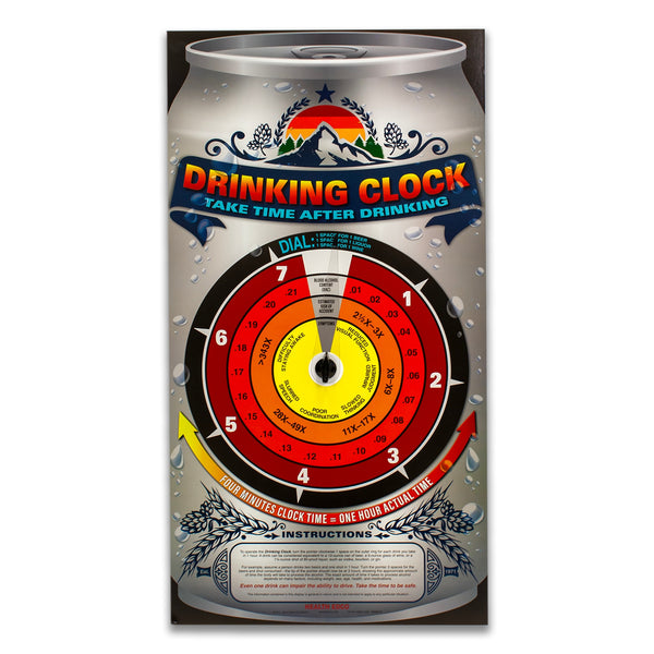 Drinking Clock Action Display for health education, large clock showing time it takes to get sober, Health Edco, 79130