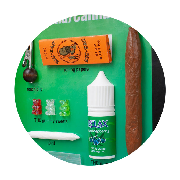 Drug Identification Guide, health education display, realistic facsimiles of marijuana and cannabis, Health Edco, 79216
