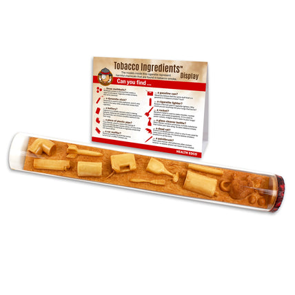 Tobacco Ingredients Display, health education display with large cigarette model showing tobacco poisons, Health Edco, 79260
