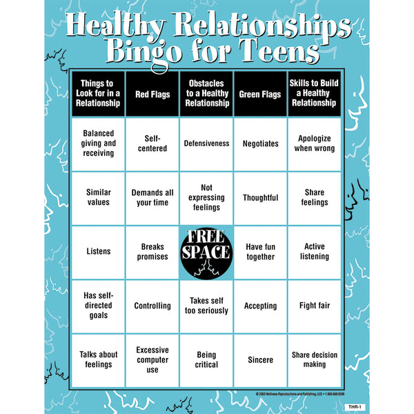 Healthy Relationships Bingo For Teens