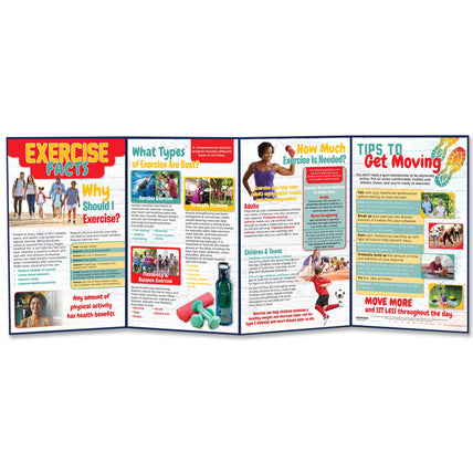 Exercise Facts health education folding display to teach physical activity benefits and recommendations, Health Edco, 79293
