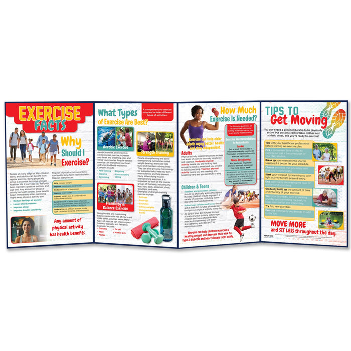 Exercise Facts health education folding display to teach physical activity benefits and recommendations, Health Edco, 79293
