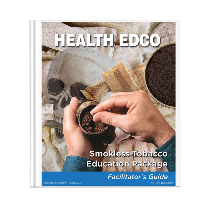 Health Edco's Smokeless Tobacco Education Package facilitator guide with activities for smokeless tobacco education, 79374