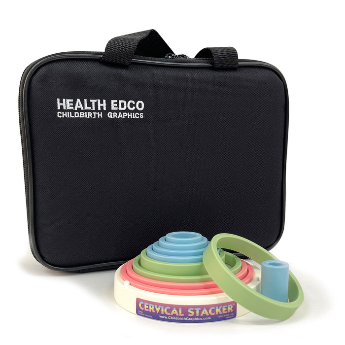 Cervical Stacker Model with case, childbirth education teaching tool to teach cervical dilation, Childbirth Graphics, 79932