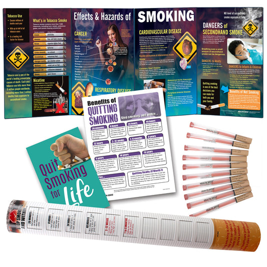 Smoking Cessation Package from Health Edco with health education materials to help smokers quit tobacco and smoking, 79951