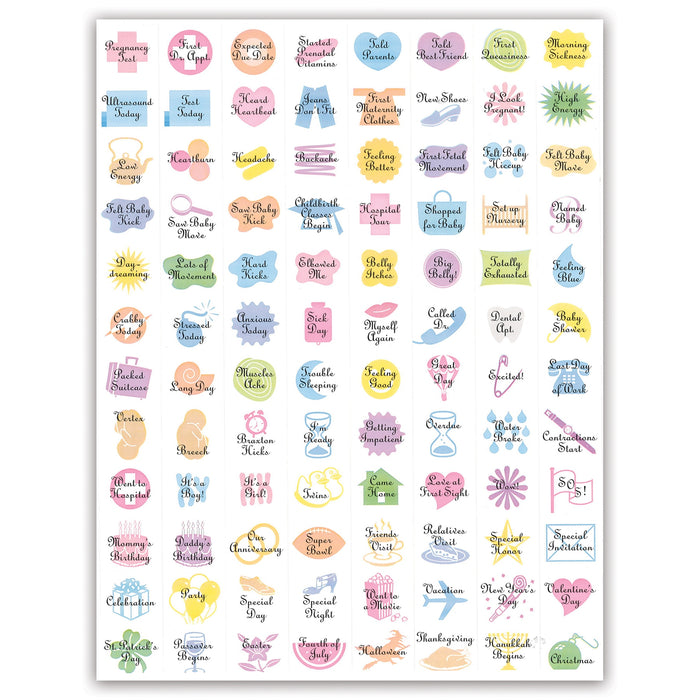 The Pregnancy Calendar by Childbirth Graphics, calendar stickers to chart a mom's special days and pregnancy emotions, 85779