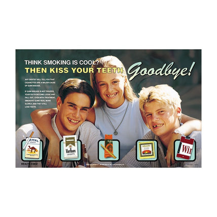 Smoking & Tooth Loss Poster, kiss your teeth goodbye anti-smoking poster 3 teens & tobacco products, Health Edco, 89045