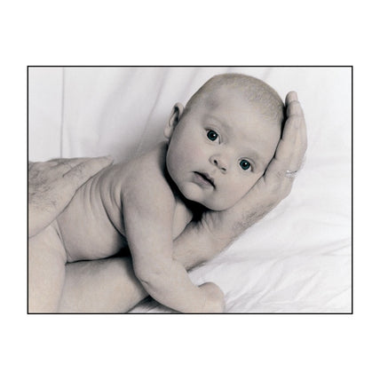 Isabella Print, baby girl facing camera held on father's arm, Childbirth Graphics, 89220