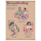 Breastfeeding Chart Set (8),  illustrated breastfeeding discreetly waiting room outside restaurant, Childbirth Graphics, 90809